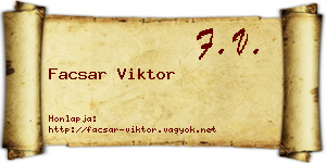 Facsar Viktor névjegykártya